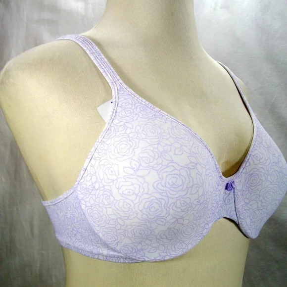 40DD Bali 3383‎ Passion For Comfort Underwire Bra Lavender Floral NWT - Picture 8 of 12